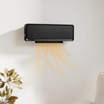 1000W/2000W Wall-Mounted Electric Heater with LED Display, IPX2 Rating, and Remote Control – Black (56 x 11.7 x 18.5 cm)
