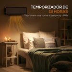 1000W/2000W Wall-Mounted Electric Heater with LED Display, IPX2 Rating, and Remote Control – Black (56 x 11.7 x 18.5 cm)