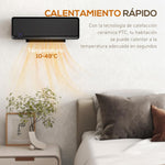 1000W/2000W Wall-Mounted Electric Heater with LED Display, IPX2 Rating, and Remote Control – Black (56 x 11.7 x 18.5 cm)