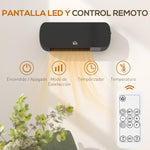 1000W/2000W Wall-Mounted Electric Heater with LED Display and Remote Control – Black (45 x 18.6 x 11.5 cm)