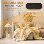 1000W/2000W Wall-Mounted Electric Heater with LED Display and Remote Control – Black (45 x 18.6 x 11.5 cm)
