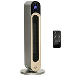 1100/2200W Ceramic Tower Heater with Remote Control, LED Display, Timer, and Oscillation –  Diameter25 x 73.5 cm – Silver