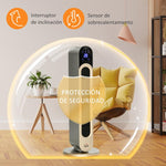 1100/2200W Ceramic Tower Heater with Remote Control, LED Display, Timer, and Oscillation –  Diameter25 x 73.5 cm – Silver