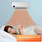 Wall-Mounted Bathroom Heater 1000W/2000W with Remote Control, LED Display, 12-Hour Timer, and Thermostat – White