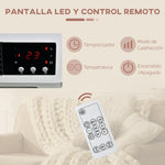 Energy-Efficient Electric Heater, 1000W/2000W, Wall-Mounted Bathroom Heater with LED Display, IPX2, 3 Modes, PTC, Overheat Protection, Timer, Remote Control, for 20–25 m2, White