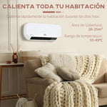 Energy-Efficient Electric Heater, 1000W/2000W, Wall-Mounted Bathroom Heater with LED Display, IPX2, 3 Modes, PTC, Overheat Protection, Timer, Remote Control, for 20–25 m2, White