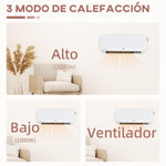 Energy-Efficient Electric Heater, 1000W/2000W, Wall-Mounted Bathroom Heater with LED Display, IPX2, 3 Modes, PTC, Overheat Protection, Timer, Remote Control, for 20–25 m2, White