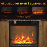 Electric fireplace with 3D flame effect, adjustable brightness, 1800W, with remote control, 81.5 x 30 x 76.2 cm, brown wood effect