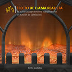 1000W/2000W Electric Fireplace with Adjustable Temperature and Overheat Protection, 55x31x58 cm, Black