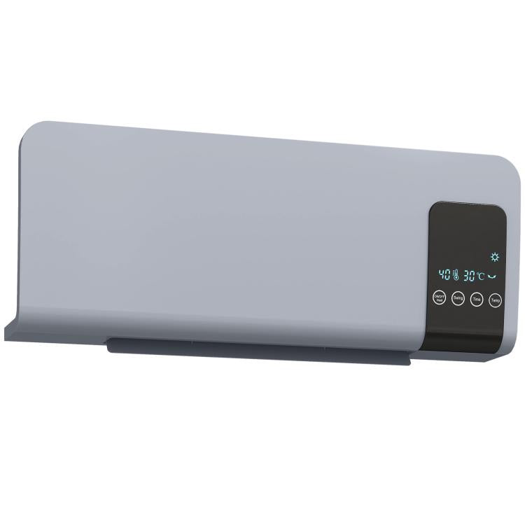 1000W/2000W Wall-Mounted Electric Heater with LED Display and Remote Control – Grey (54.5 x 12 x 21.5 cm)