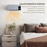 1000W/2000W Wall-Mounted Electric Heater with LED Display and Remote Control – Grey (54.5 x 12 x 21.5 cm)