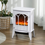 1000W/2000W Electric Fireplace with Flame Effect, Adjustable Temperature, and Overheat Protection – White (for 15–30 m2)