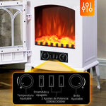 1000W/2000W Electric Fireplace with Flame Effect, Adjustable Temperature, and Overheat Protection – White (for 15–30 m2)