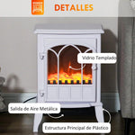 1000W/2000W Electric Fireplace with Flame Effect, Adjustable Temperature, and Overheat Protection – White (for 15–30 m2)