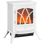 1000W/2000W Electric Fireplace with Flame Effect and Overheat Protection for 15–30 m2 – 45 x 28.5 x 54 cm – White