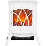 1000W/2000W Electric Fireplace with Flame Effect and Overheat Protection for 15–30 m2 – 45 x 28.5 x 54 cm – White
