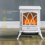 1000W/2000W Electric Fireplace with Flame Effect and Overheat Protection for 15–30 m2 – 45 x 28.5 x 54 cm – White