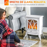 1000W/2000W Electric Fireplace with Flame Effect and Overheat Protection for 15–30 m2 – 45 x 28.5 x 54 cm – White