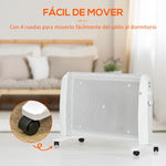 1000W/2000W Electric Mica Heater with 2 Power Levels for 15–20 square meter – 79 x 27 x 54 cm – White