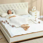 Heated blanket/throw with dual controls, 5 heat settings, 10-hour timer, 160x140cm, white