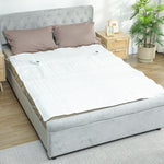 Heated blanket/throw with dual controls, 5 heat settings, 10-hour timer, 160x140cm, white