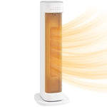 PTC ceramic space heater, 2000W electric heater with adjustable thermostat and timer, 21 x 19.7 x 61 cm, white