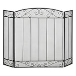Fireplace Protection Screen – Large Fire Guard for Fireplace or Stove – Spark Guard – Safety Barrier – 3-Panel Folding Design – Black Steel