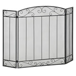 Fireplace Protection Screen – Large Fire Guard for Fireplace or Stove – Spark Guard – Safety Barrier – 3-Panel Folding Design – Black Steel