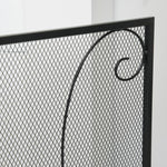 Fireplace spark guard, 3 panels, foldable, flexible, metal, black, 132.5 x 76.5 cm