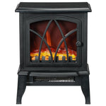Electric Fireplace Heater, Freestanding Fireplace Stove with Realistic Flames Overheating Protection 750W/1500W, Black