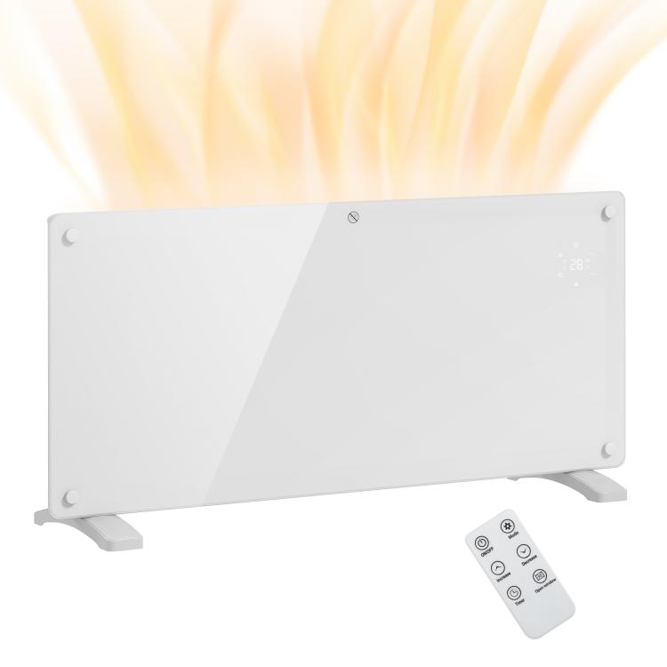2000W Convection Heater with Adjustable Temperature, Remote Control, and Timer, 87x21.5x44.5 cm, White