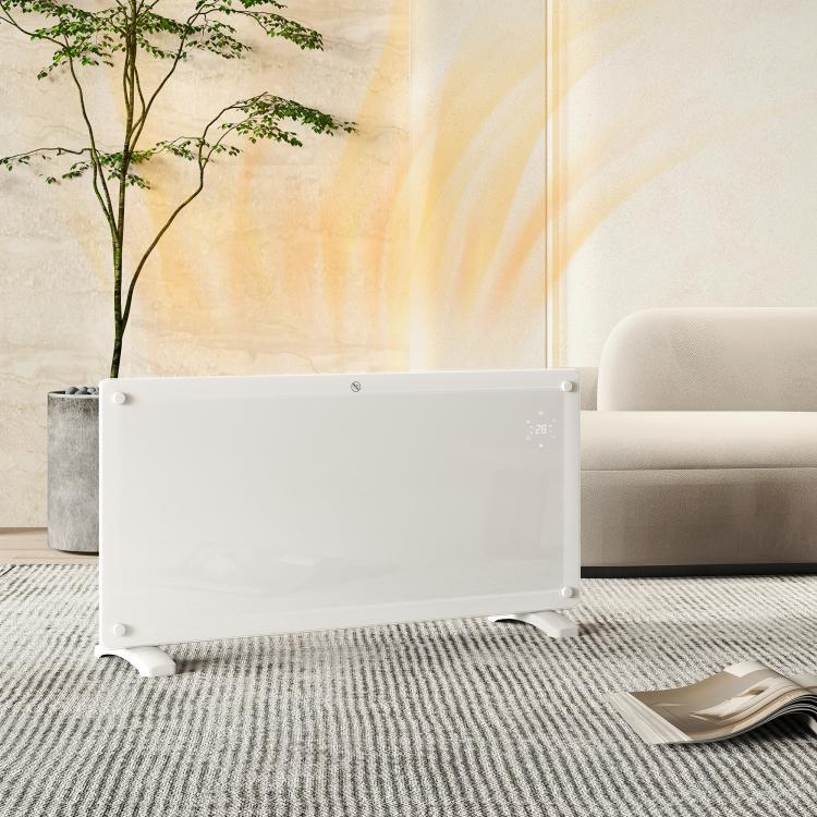 2000W Convection Heater with Adjustable Temperature, Remote Control, and Timer, 87x21.5x44.5 cm, White