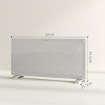 2000W Convection Heater with Adjustable Temperature, Remote Control, and Timer, 87x21.5x44.5 cm, White