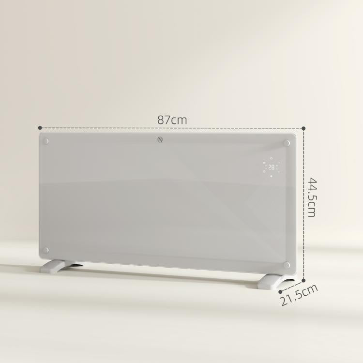 2000W Convection Heater with Adjustable Temperature, Remote Control, and Timer, 87x21.5x44.5 cm, White