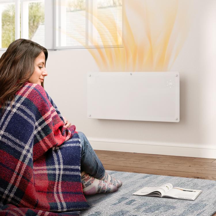 2000W Convection Heater with Adjustable Temperature, Remote Control, and Timer, 87x21.5x44.5 cm, White