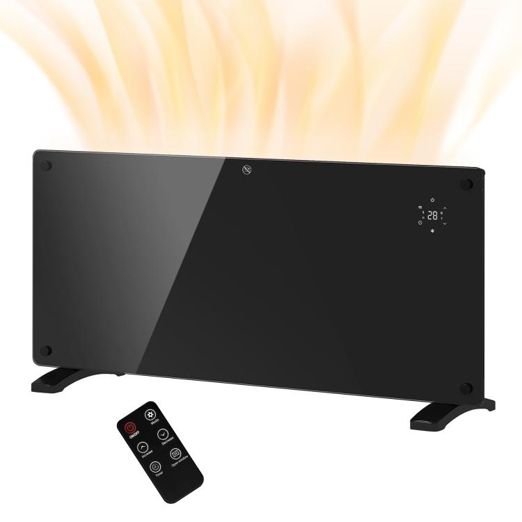 2000W Convection Heater with Adjustable Temperature, Remote Control, 24-Hour and Weekly Timer, Black