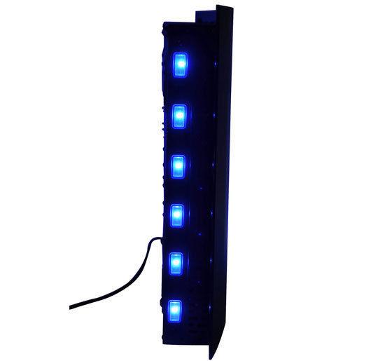 Wall-mounted electric fireplace, LED side lighting, avant-garde design, LED display with remote control and timer, 900/1800 W, adjustable brightness, black.