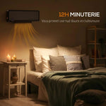 2000W Oscillating Wall-Mounted Fan Heater, PTC Ceramic Heating, 3 Power Levels, 56 x 11.7 x 18.5 cm, Black