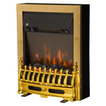 HOMCOM Electric Fireplace with Flame Effect – Neo-Retro Style – Thermostat (1000-2000 W) – Black & Gold