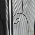 Elegant fireplace or stove screen / 3-panel folding spark guard (132.5 cm W x 76.5 cm H) – Black steel/metal