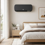 2000W Wall-Mounted Fan Heater, PTC Ceramic Heating, 3 Power Levels, Remote Control, 45x18.6x11.5cm, Black