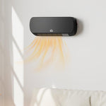 2000W Wall-Mounted Fan Heater, PTC Ceramic Heating, 3 Power Levels, Remote Control, 45x18.6x11.5cm, Black
