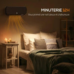 2000W Wall-Mounted Fan Heater, PTC Ceramic Heating, 3 Power Levels, Remote Control, 45x18.6x11.5cm, Black