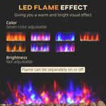 Camino elettrico da parete nero 1450 W con fiamma e luci a 7 colori - immagine 7
