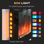 Camino elettrico da parete nero 1450 W con fiamma e luci a 7 colori - immagine 10