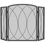 Fireplace Safety Screen, 3-Panel Foldable Spark Guard 122 x 75 cm