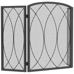 Fireplace Safety Screen, 3-Panel Foldable Spark Guard 122 x 75 cm
