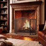Fireplace Safety Screen, 3-Panel Foldable Spark Guard 122 x 75 cm