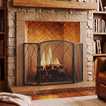 Fireplace Safety Screen, 3-Panel Foldable Spark Guard 122 x 75 cm