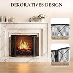 Fireplace Safety Screen, 3-Panel Foldable Spark Guard 122 x 75 cm